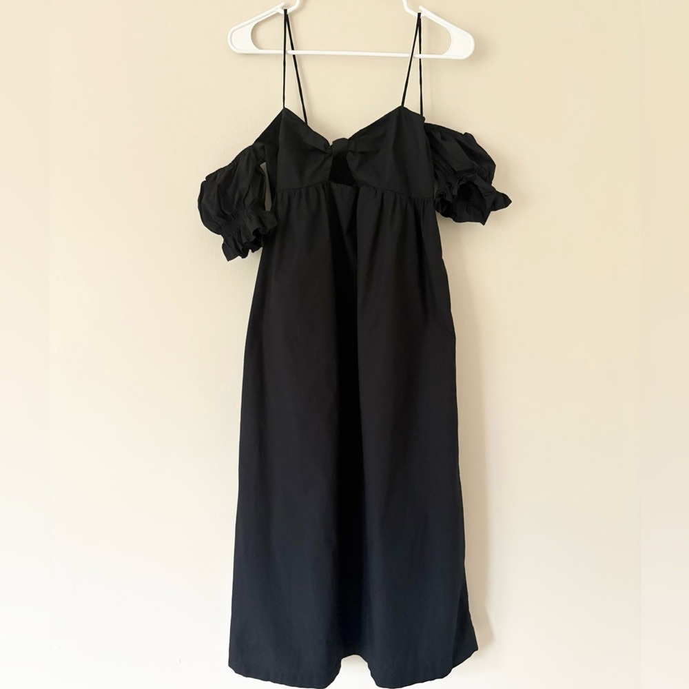 A New Day Black Sleeveless Tie Front Midi Dress Size Small - Picture 6 of 11